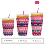 Reusable Neoprene Iced Coffee Sleeve – Fits 16–32oz Cups | 8 Fun Patterns