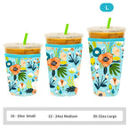 Reusable Neoprene Iced Coffee Sleeve – Fits 16–32oz Cups | 8 Fun Patterns