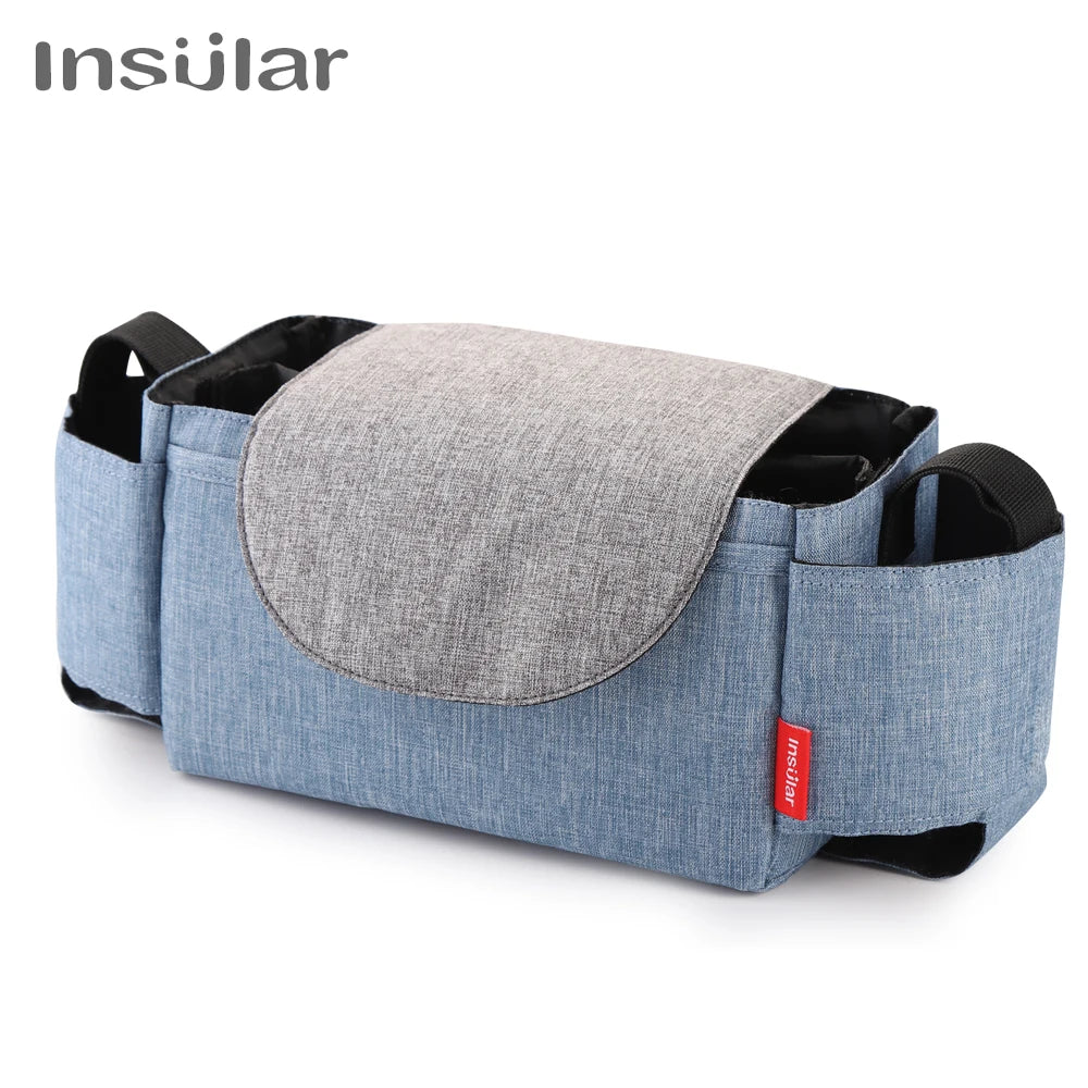 Insulated Diaper Bag with Bottle Warmer Pocket — Stroller-Ready Bag