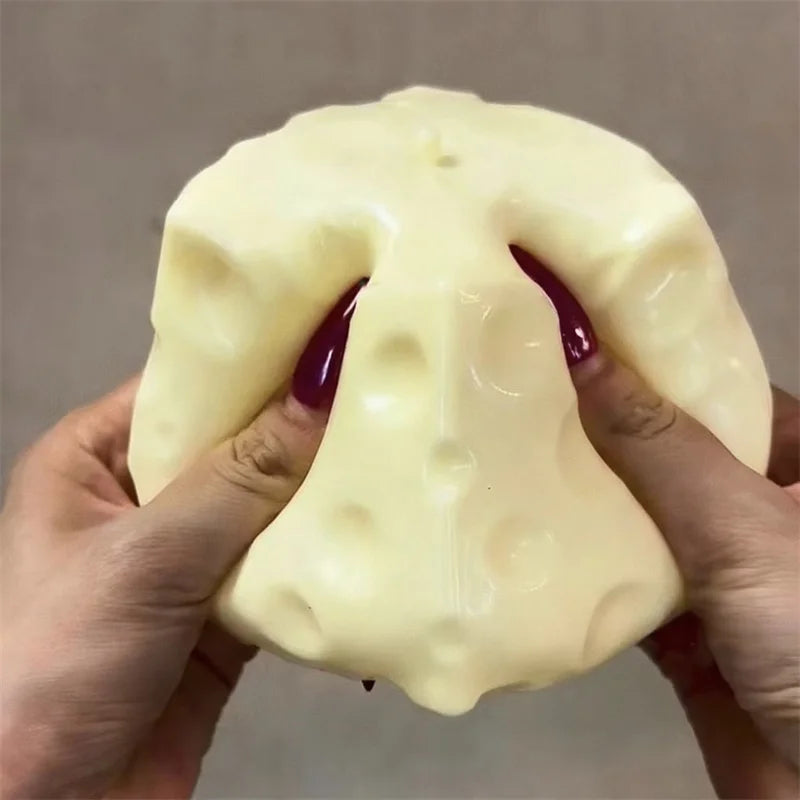Jumbo Cheese Cube Stress Ball | Squishy Fidget Toy for Stress Relief & ASMR