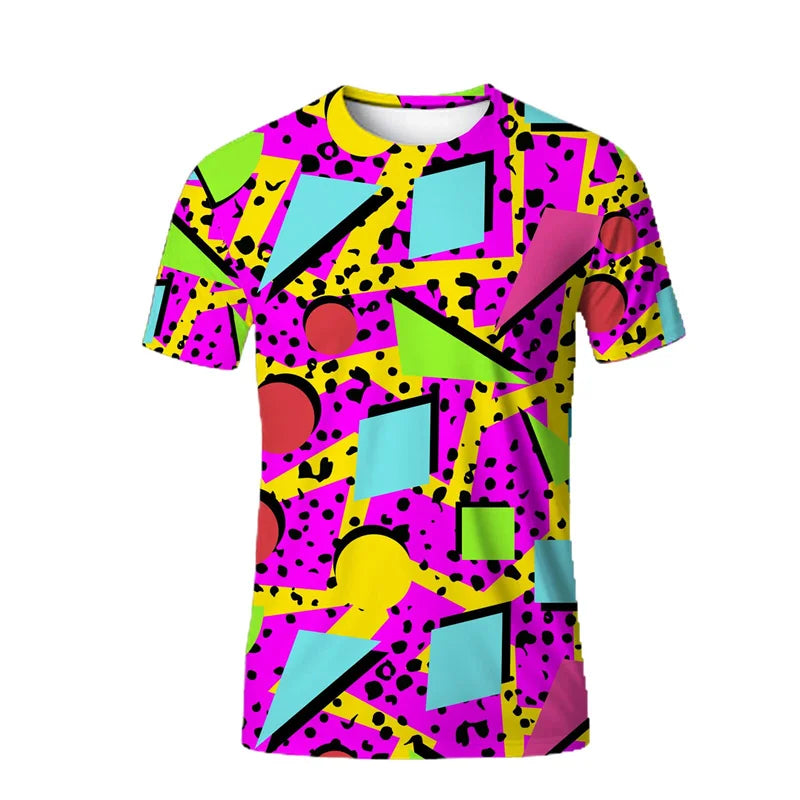 Retro 3D Print Hip Hop Streetwear Tee