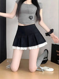 Ruffle Lace A-Line Mini Skirt – Slim Fit Pleated Skirt for Women