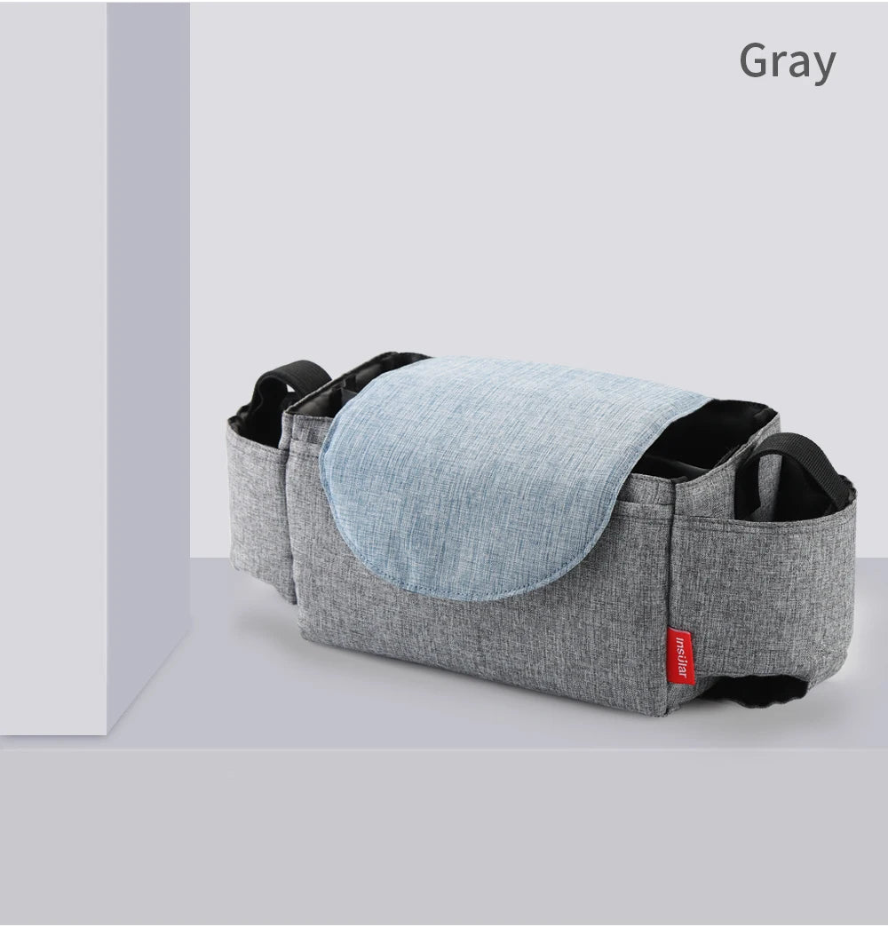 Insulated Diaper Bag with Bottle Warmer Pocket — Stroller-Ready Bag