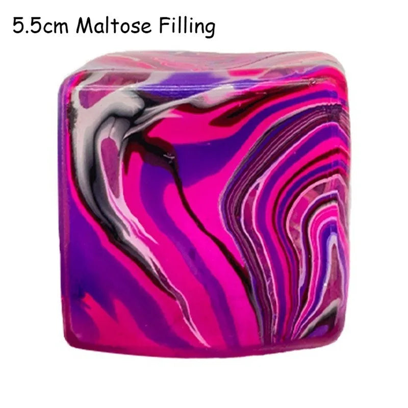 Rainbow Marbled Squishy Cube — Slow-Rise Stress Relief