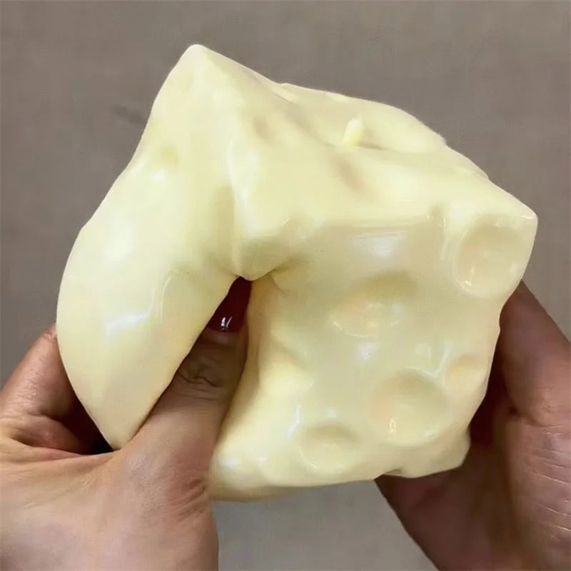 Jumbo Cheese Cube Stress Ball | Squishy Fidget Toy for Stress Relief & ASMR