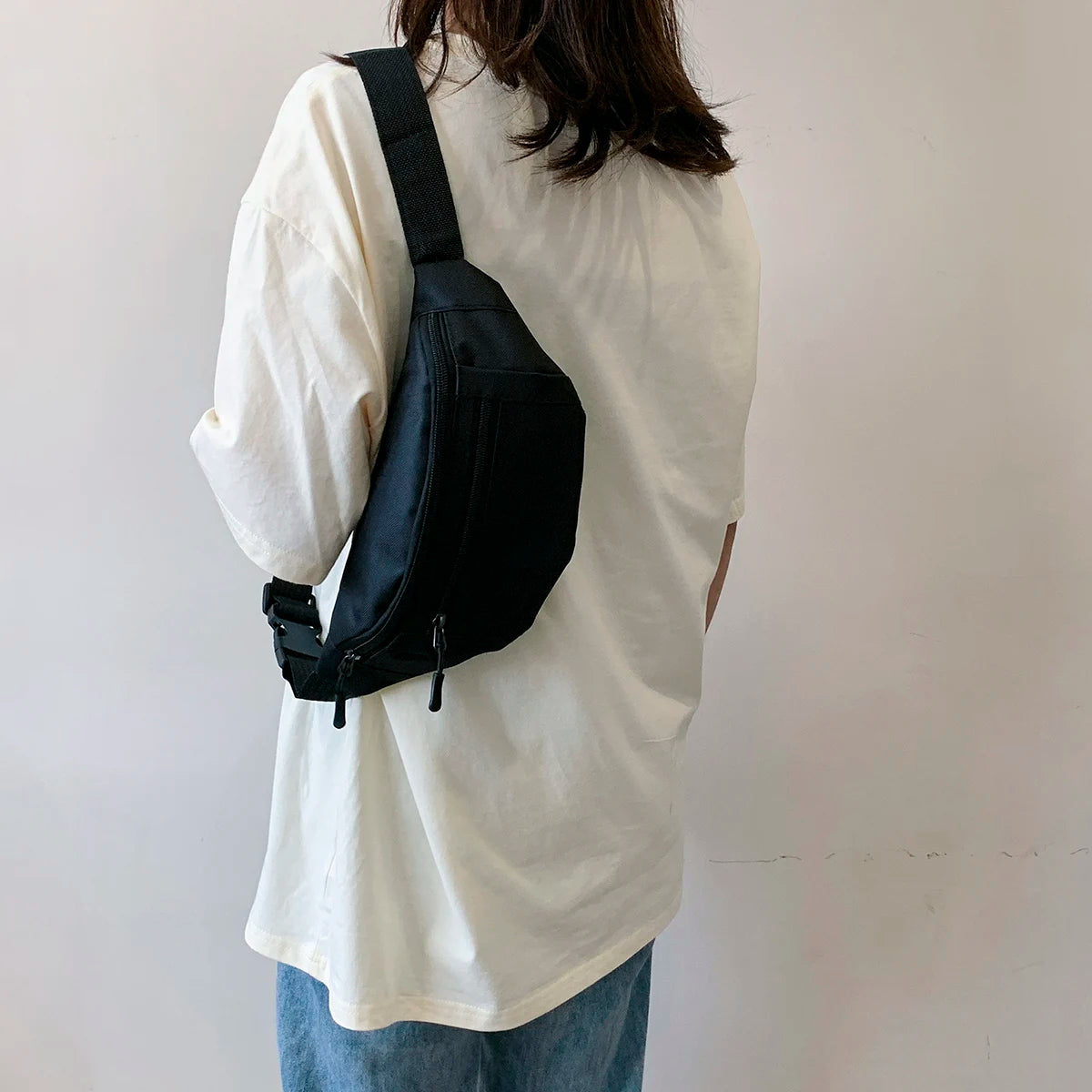 Nylon Fanny Pack — Crossbody, Chest & Waist Bag for Travel, Running & Festivals