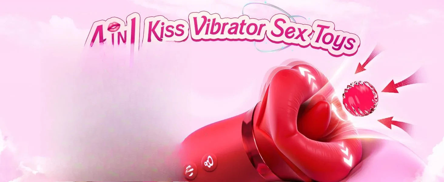 Adult Sex Toys Vibrator Masturbator4 in 1Kiss Vibrator Sex Toys Silicone material sucking toy NR-00002