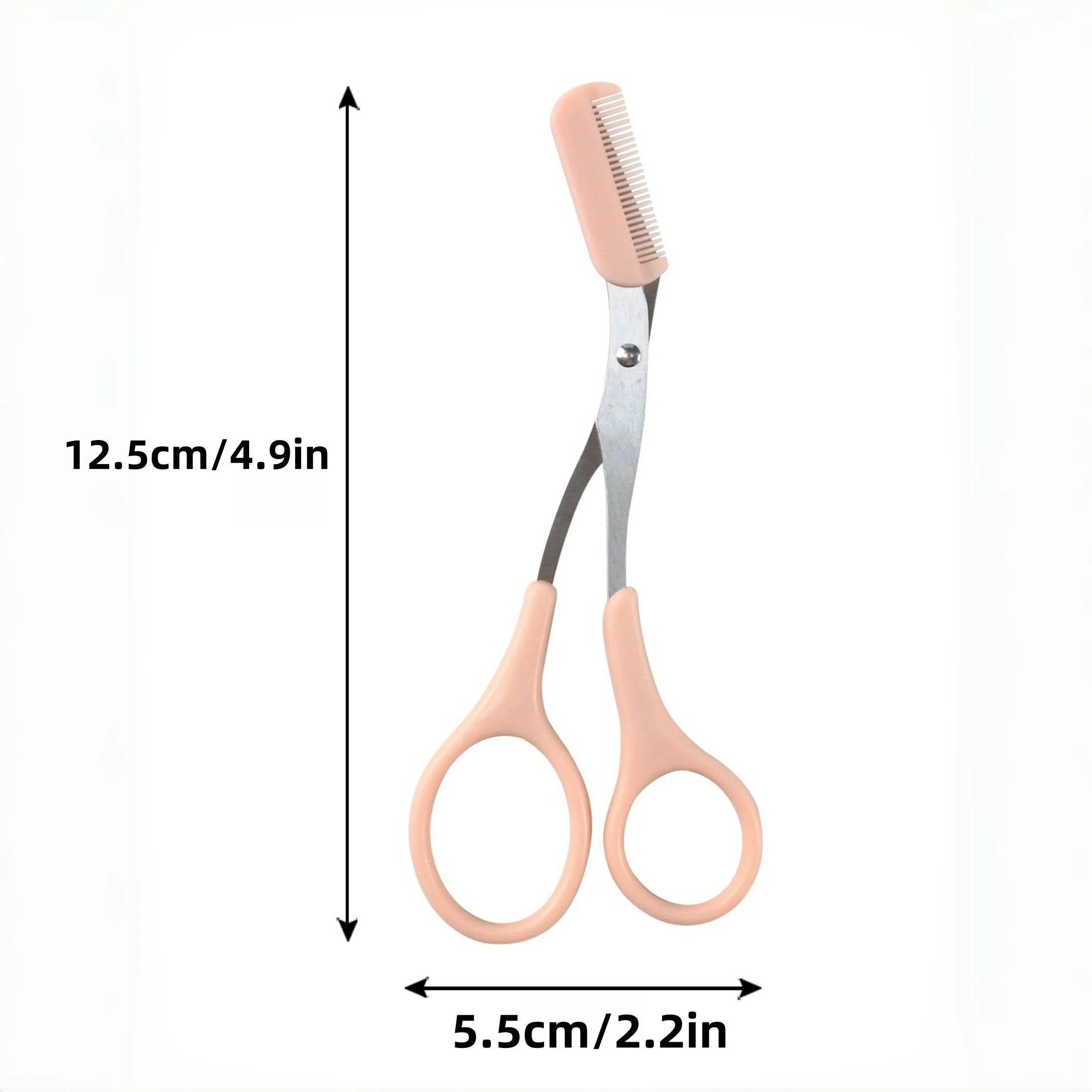 Eyebrow Trimming Scissors with Built-In Comb