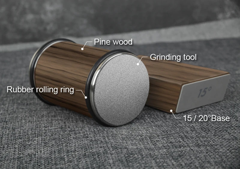 Professional Dual-Angle Knife Sharpening Kit | Roller Sharpener with Diamond Stones & Magnetic Holder