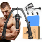 2-in-1 Hydraulic Arm Trainer & Ab Roller — 15-Level Adjustable Resistance, Full-Body Home Gym Kit