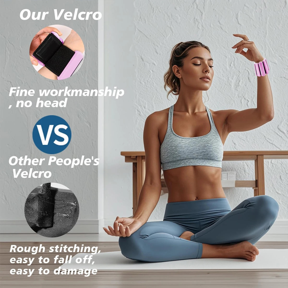 Adjustable Ankle & Wrist Weights (1lb) — Invisible Silicone Bands for Yoga, Pilates & Walking