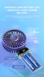 Portable Neck Fan with Phone Stand & LED Display