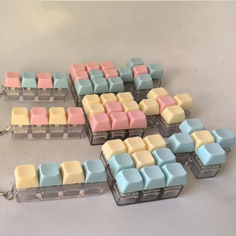 Mini Mechanical Keyboard Fidget Toy | Stress Relief Keychain | 1, 4, 5 & 9 Key Styles