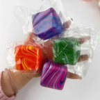 Rainbow Marbled Squishy Cube — Slow-Rise Stress Relief
