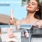Pocket Fan with Power Bank – USB Rechargeable, Foldable & Ultra-Portable