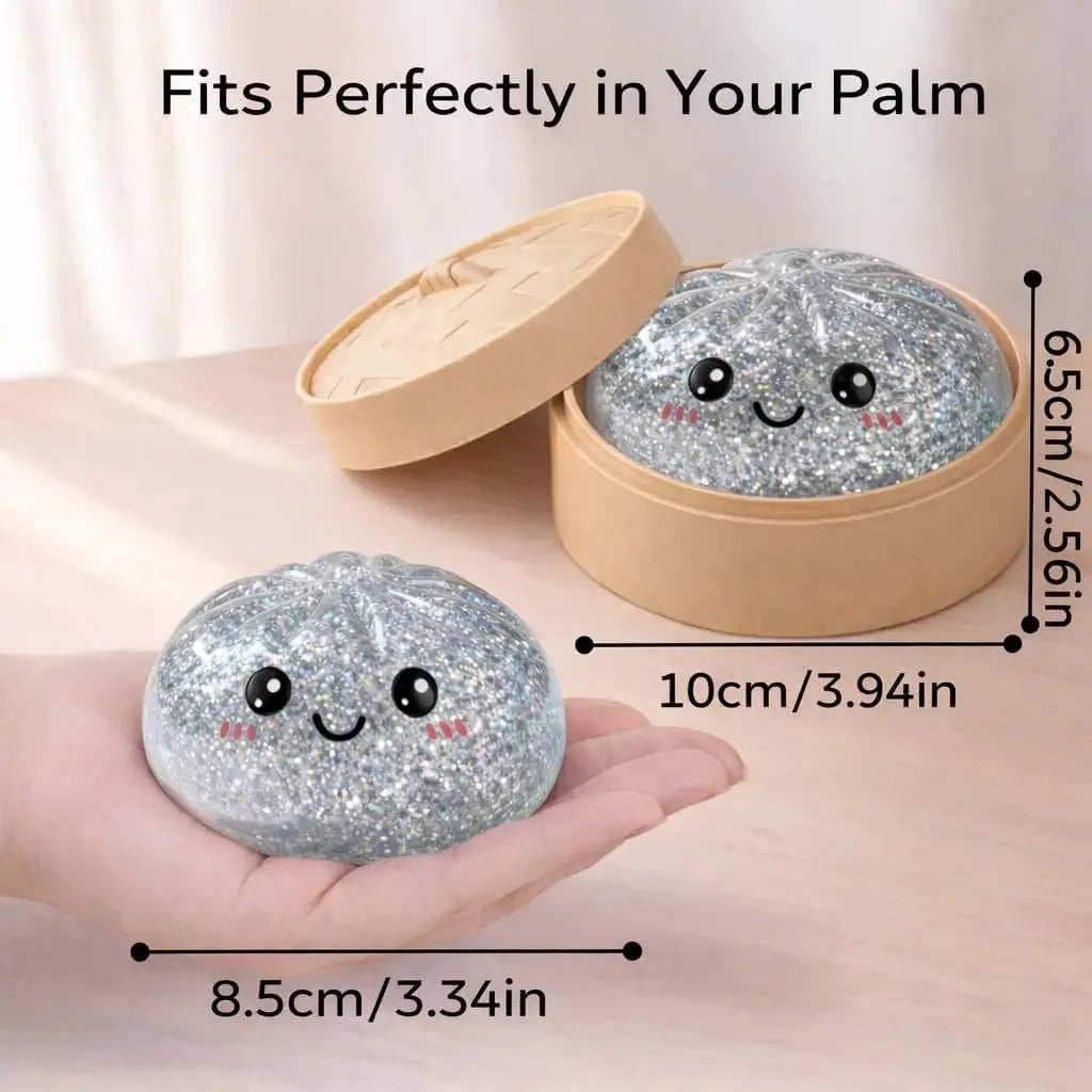 Halloween Ghost Dumpling Squishy Toy — Stress Relief Fidget with Steamer Set
