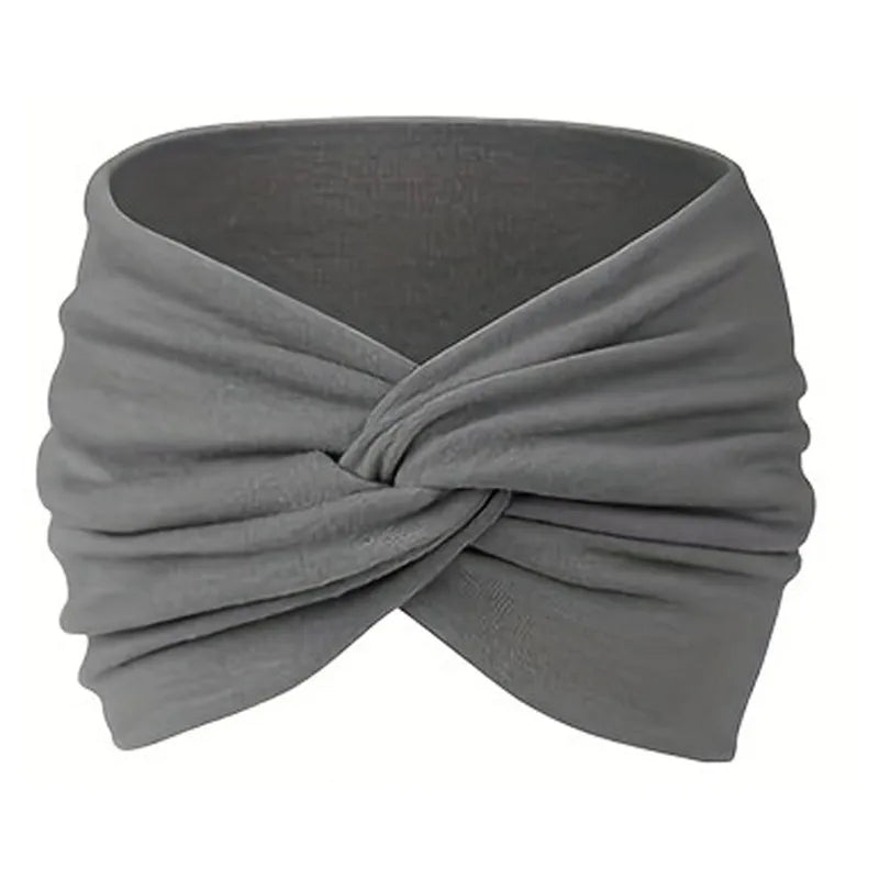 Women's Wide Twist Turban Headband — Non-Slip Sport Sweatband | African-Inspired Hair Wrap | 8 Colors