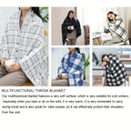 Wearable Flannel Shawl Blanket — Cozy Wrap for Home, Office & Travel