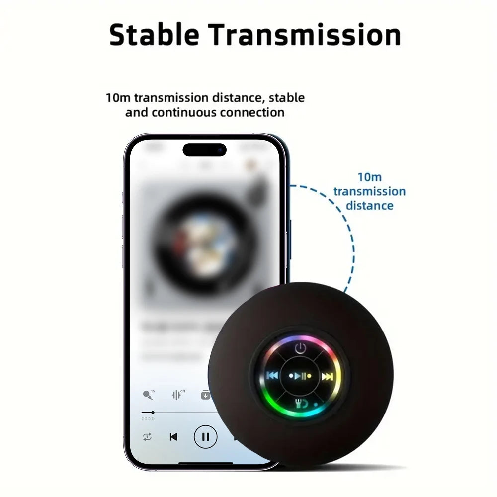 Waterproof Bluetooth Shower Speaker with Suction Cup & Hands-Free Calling