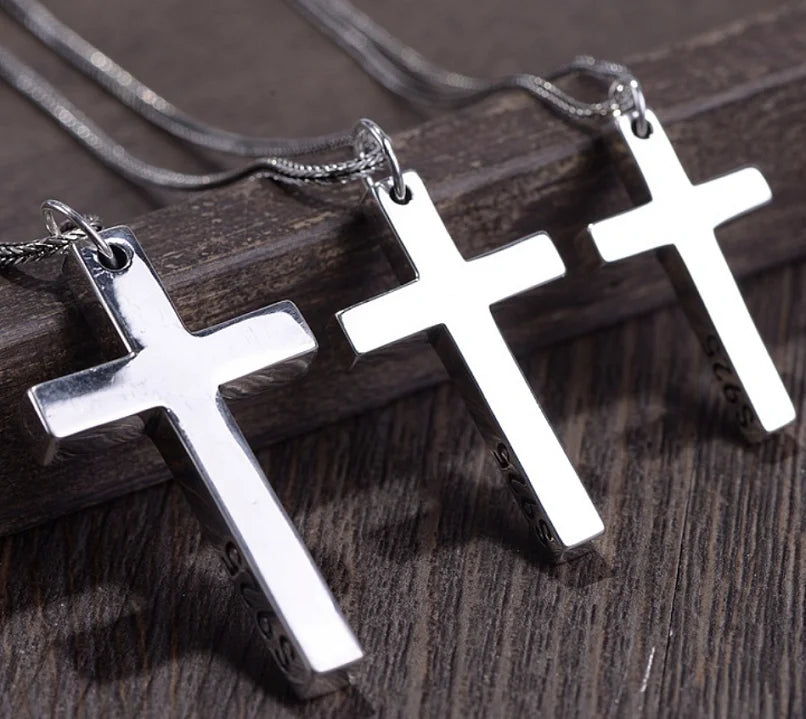 100% Solid S925 Sterling Silver Cross Pendant