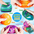 Rainbow Marbled Squishy Cube — Slow-Rise Stress Relief