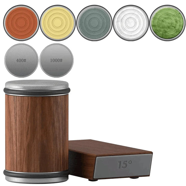 Professional Dual-Angle Knife Sharpening Kit | Roller Sharpener with Diamond Stones & Magnetic Holder