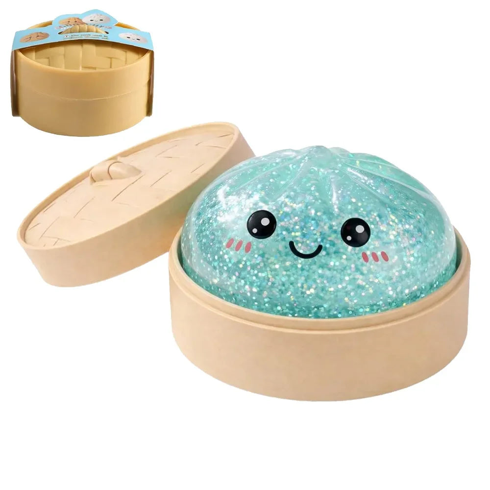 Halloween Ghost Dumpling Squishy Toy — Stress Relief Fidget with Steamer Set