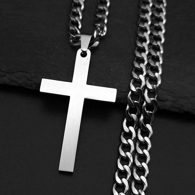 Hip Hop Stainless Steel Cross Chain Necklace