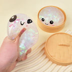 Giant Squishy Dumpling Stress Toy — Soft TPR with Bamboo Steamer