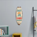 Vintage Wooden Surfboard Wall Sign — Coastal Beach Décor