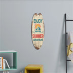 Vintage Wooden Surfboard Wall Sign — Coastal Beach Décor