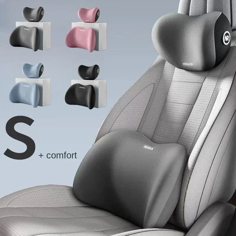 Ergonomic Memory Foam Car Seat & Lumbar Cushion Set
