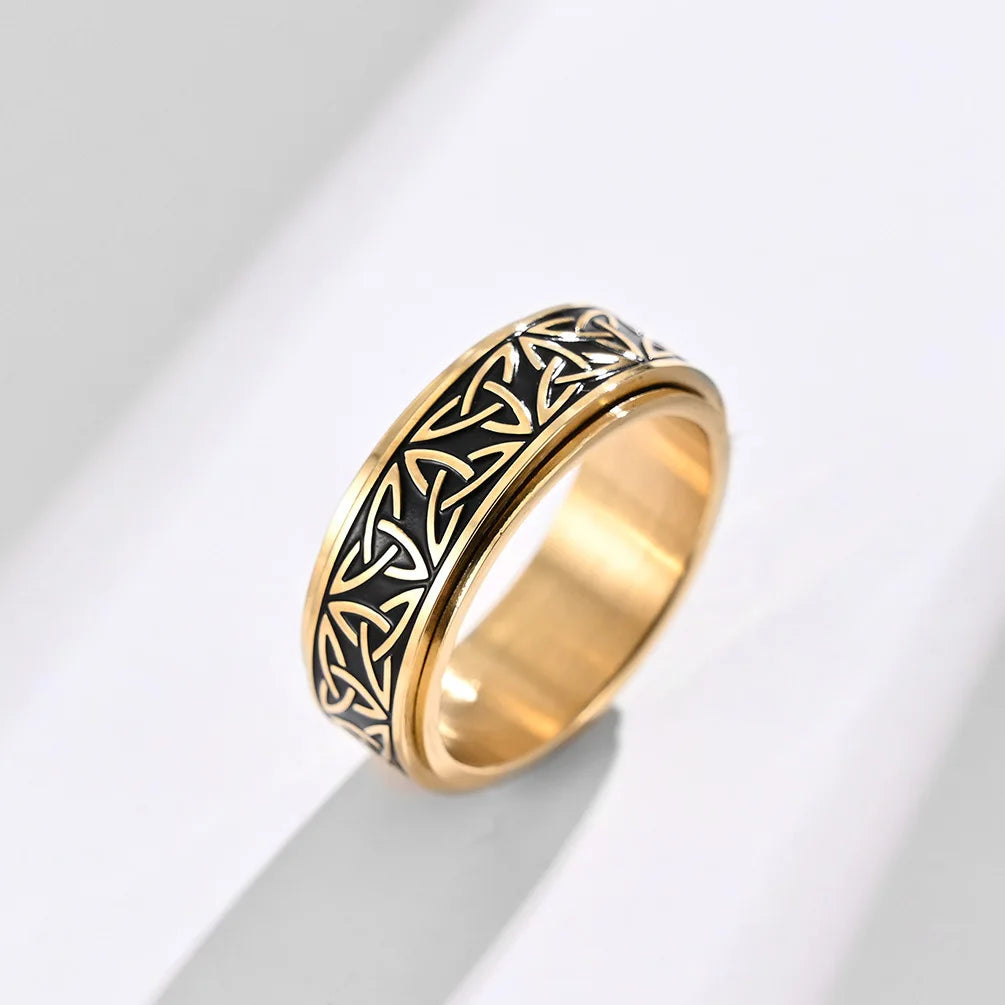 Viking Celtic Knot Rune Rings – Spinning Anti-Stress Stainless Steel