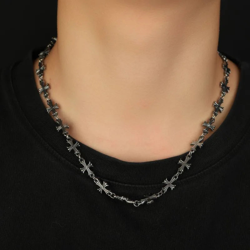 Punk Chain with Cross Necklace