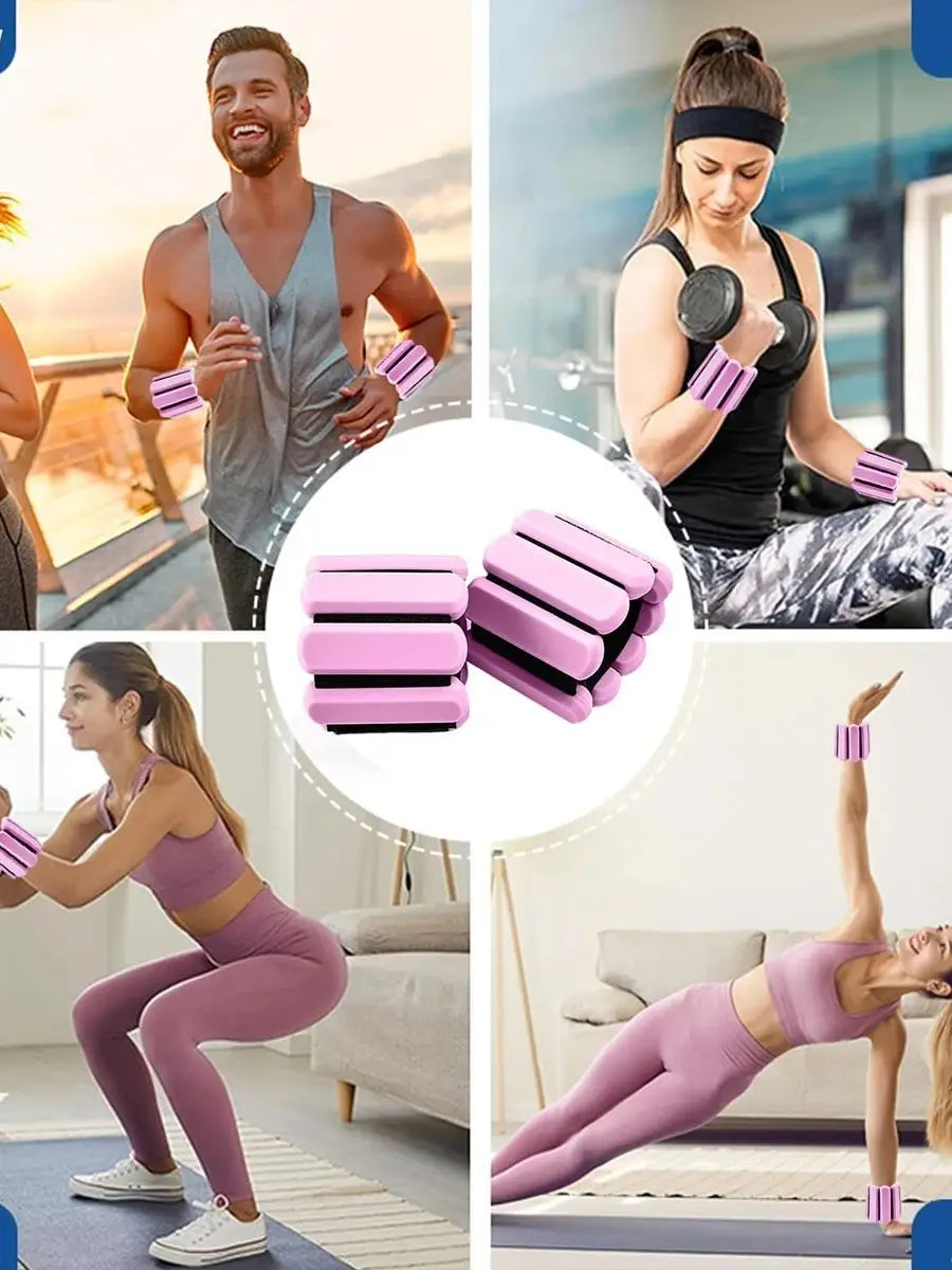 Adjustable Ankle & Wrist Weights (1lb) — Invisible Silicone Bands for Yoga, Pilates & Walking