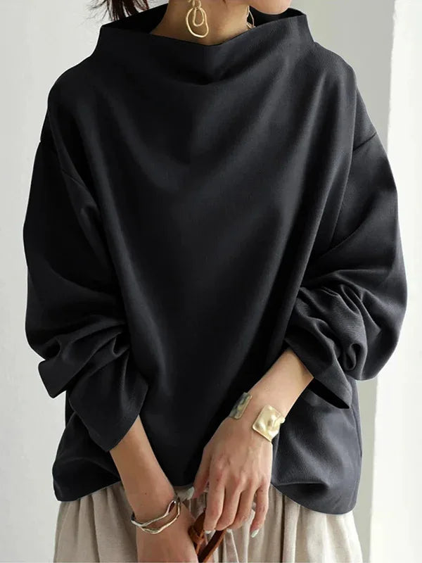 Women's Loose Turtleneck Long Sleeve Top