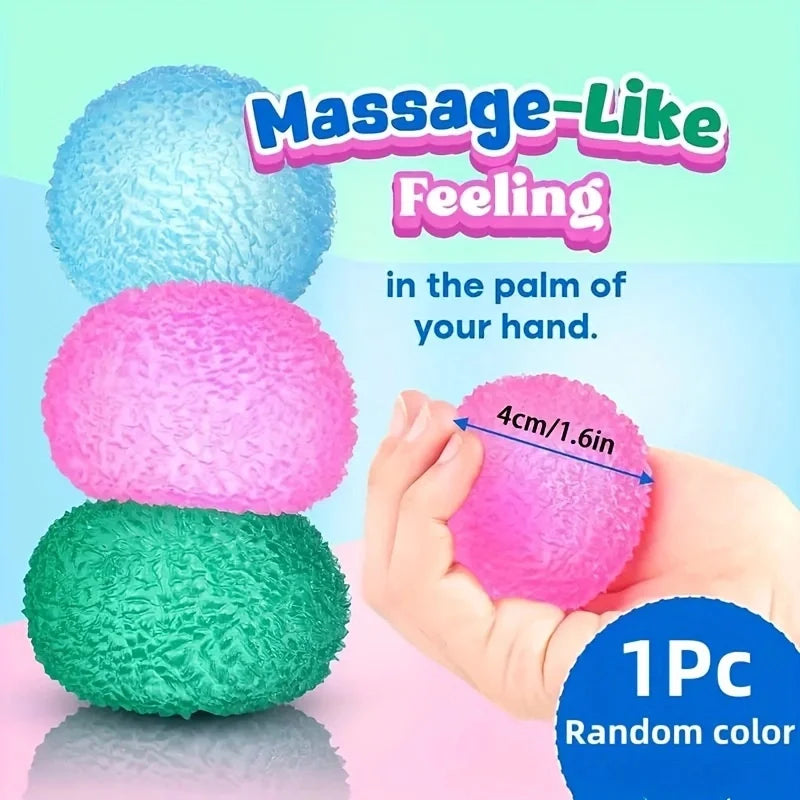 Multicolor Texture Ice Ball Squishy Fidget Toy — Soft Squeeze Stress Ball