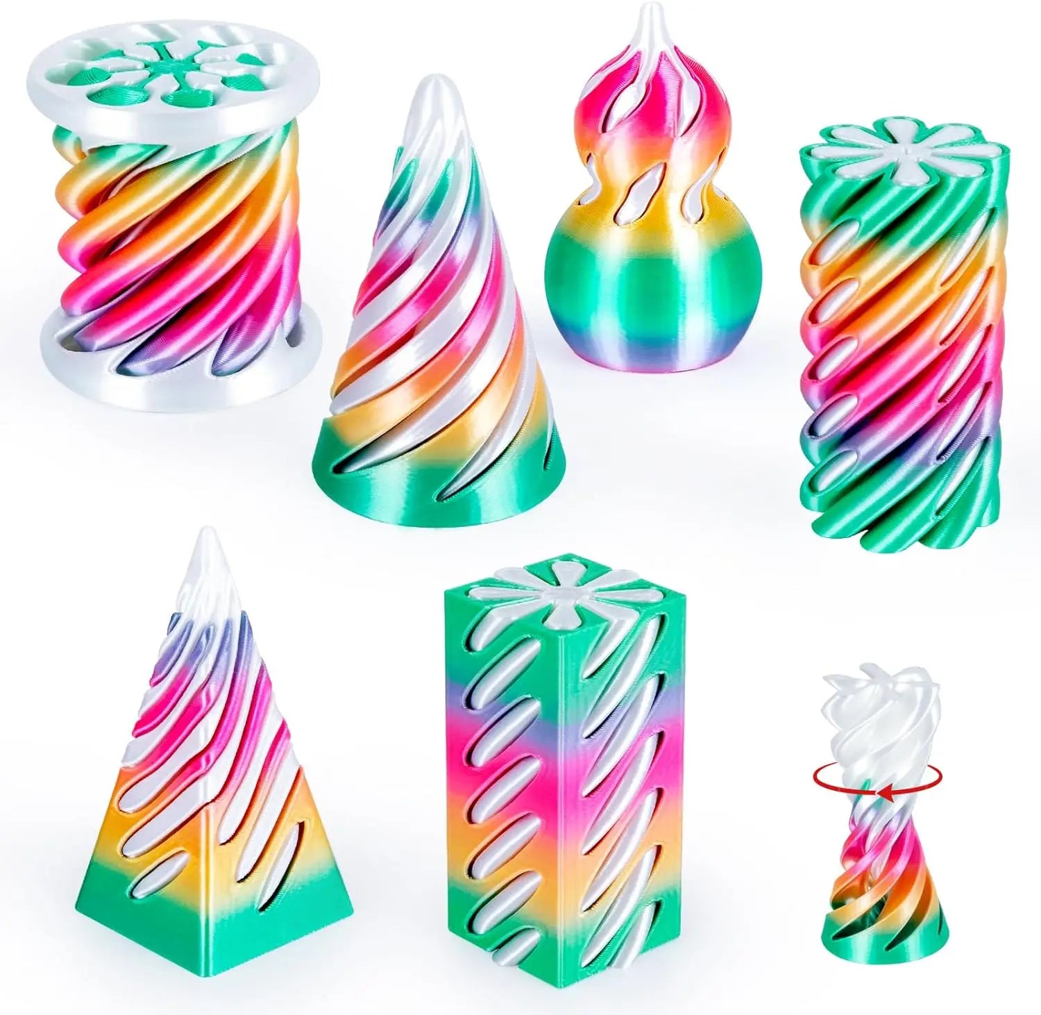 6 Pack Spiral Cone Fidget Toys