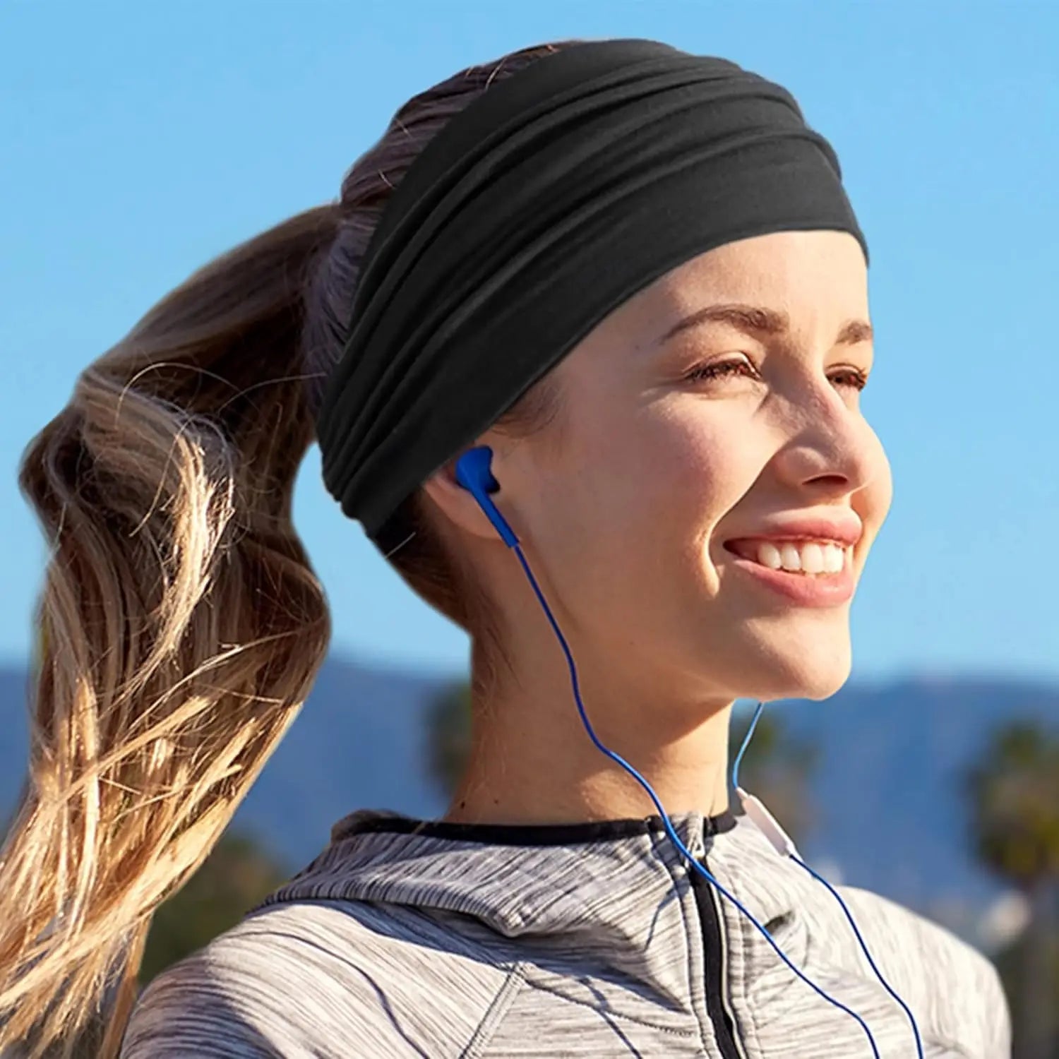 Women's Wide Twist Turban Headband — Non-Slip Sport Sweatband | African-Inspired Hair Wrap | 8 Colors