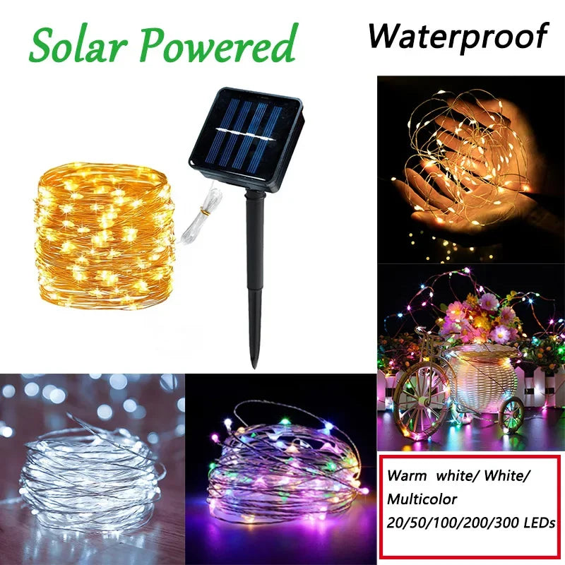 LED Solar String Fairy Lights Outdoor