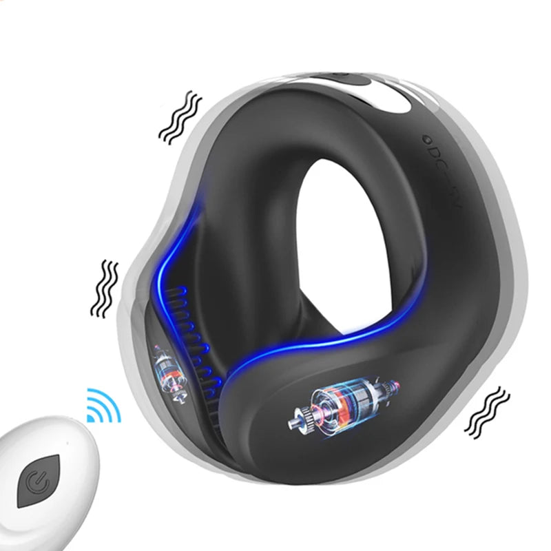 Vibrating Cock Ring Cockring Sex Toys for Men Couple Delay Ejaculation Chastity Testicles Massager Penis Vibrators for Adults 18
