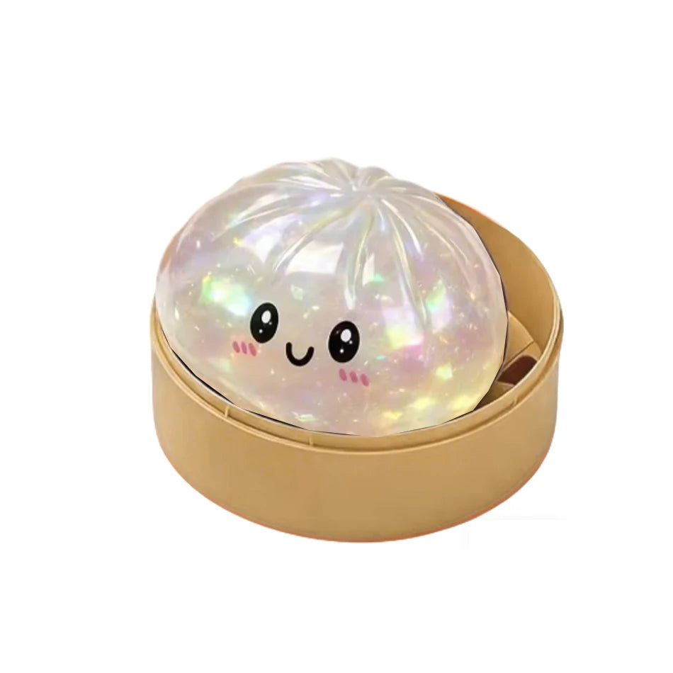 Giant Squishy Dumpling Stress Toy — Soft TPR with Bamboo Steamer