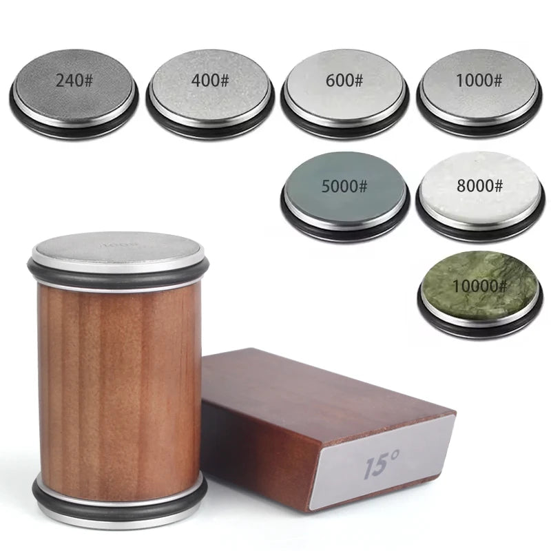 Professional Dual-Angle Knife Sharpening Kit | Roller Sharpener with Diamond Stones & Magnetic Holder