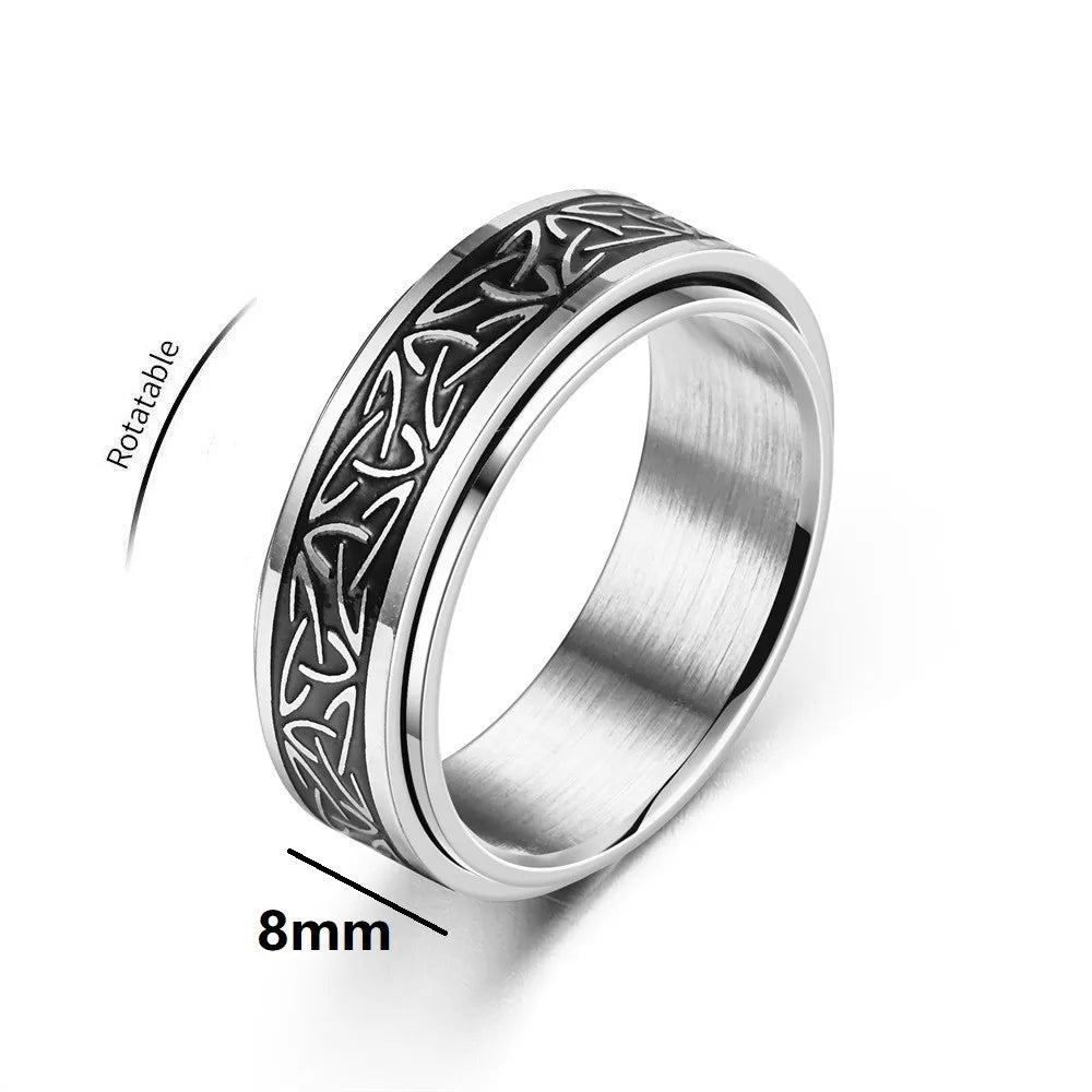 Viking Celtic Knot Rune Rings – Spinning Anti-Stress Stainless Steel