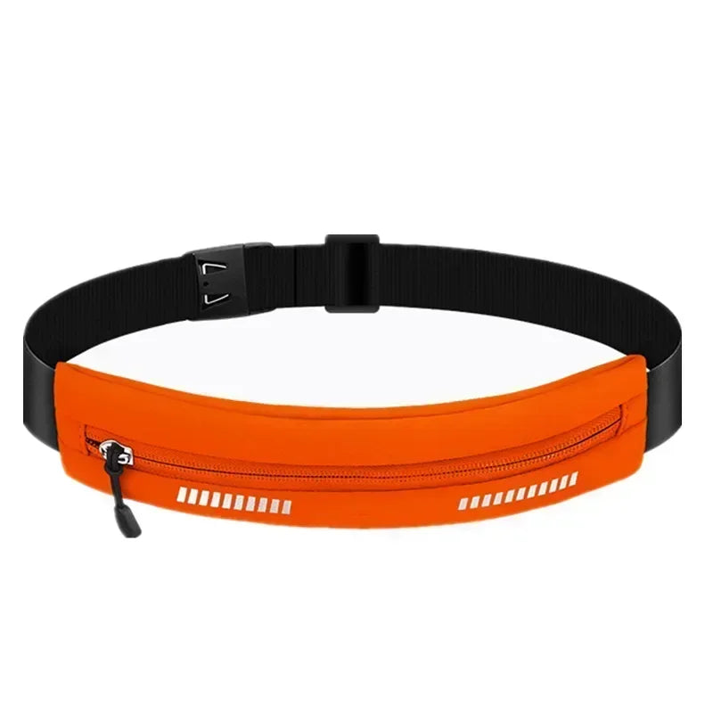 Running Belt with Phone Holder — Waterproof Sports Waist Pack with Reflective Strips