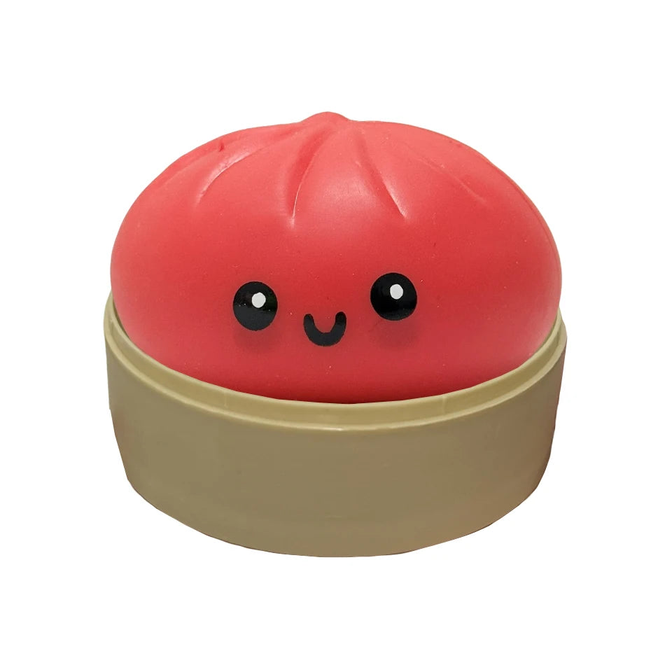 Giant Squishy Dumpling Stress Toy — Soft TPR with Bamboo Steamer