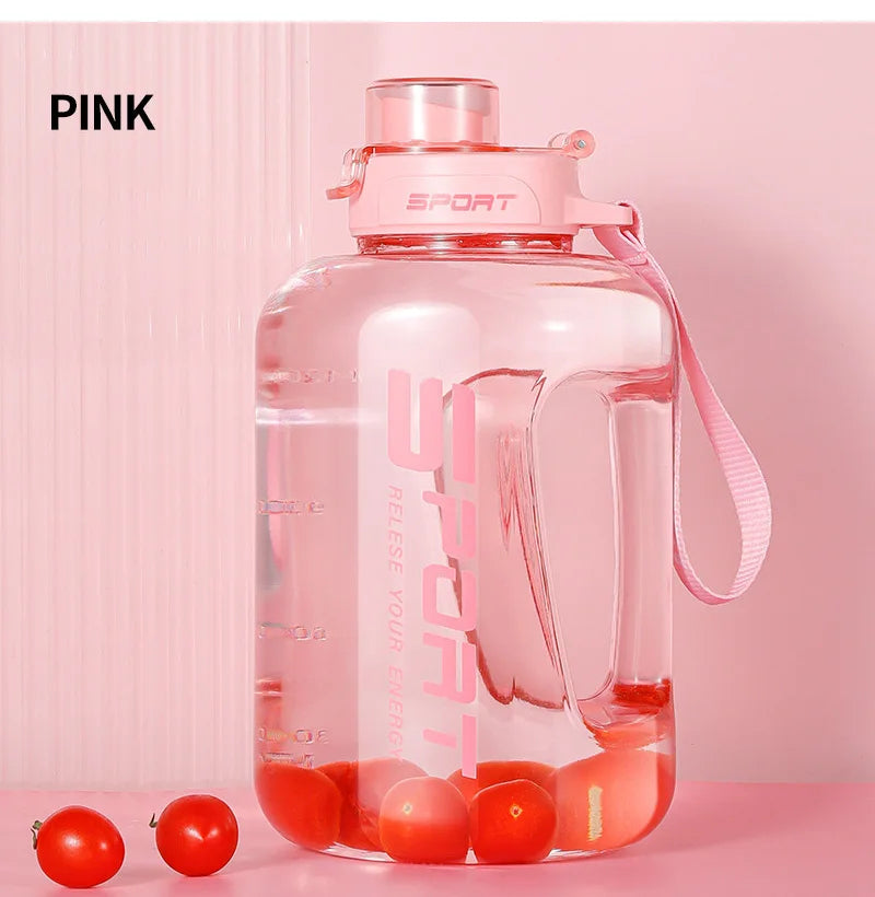Large Capacity Sports Water Bottle with Straw — BPA-Free, 1.2L to 2.5L