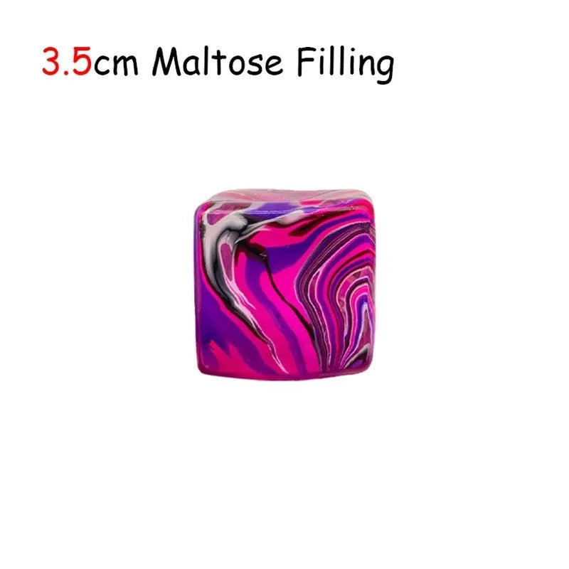 Rainbow Marbled Squishy Cube — Slow-Rise Stress Relief