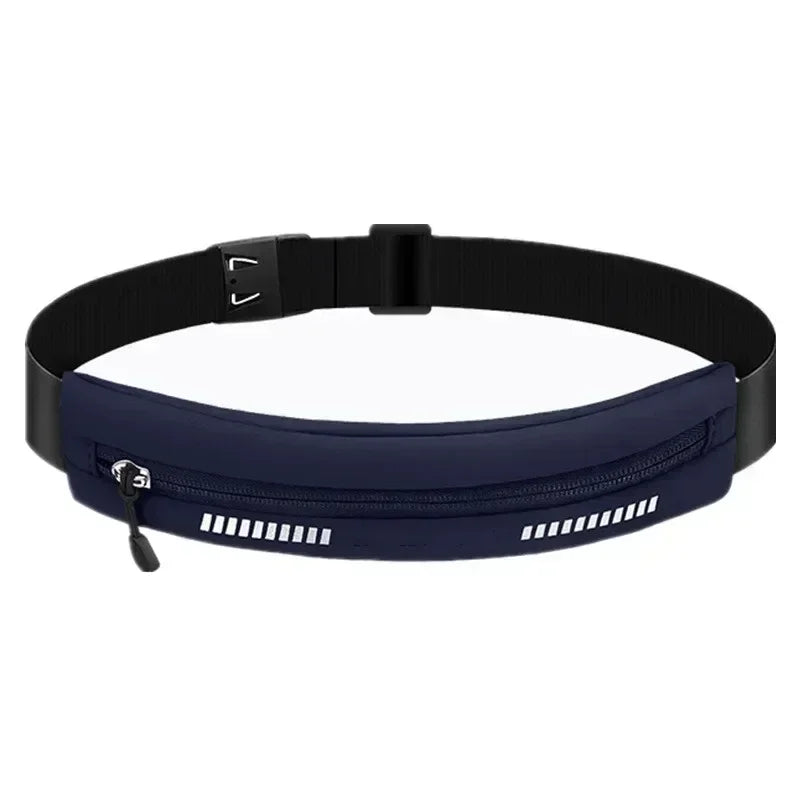 Running Belt with Phone Holder — Waterproof Sports Waist Pack with Reflective Strips