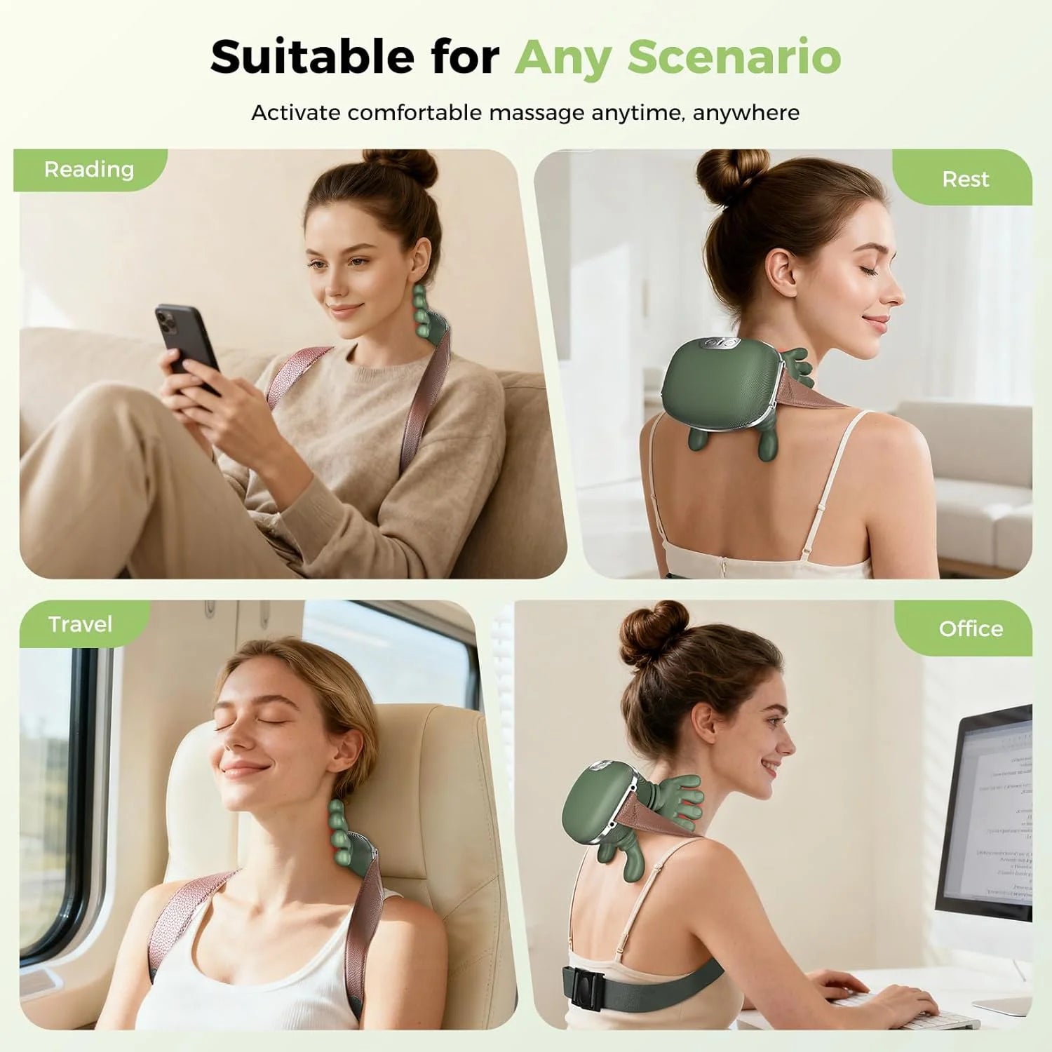 4D Wireless Neck & Shoulder Massager — Deep Tissue Relief, Anywhere